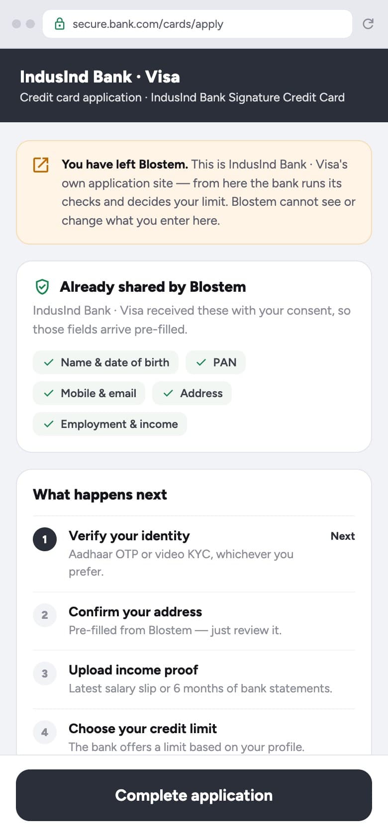 Apply screen