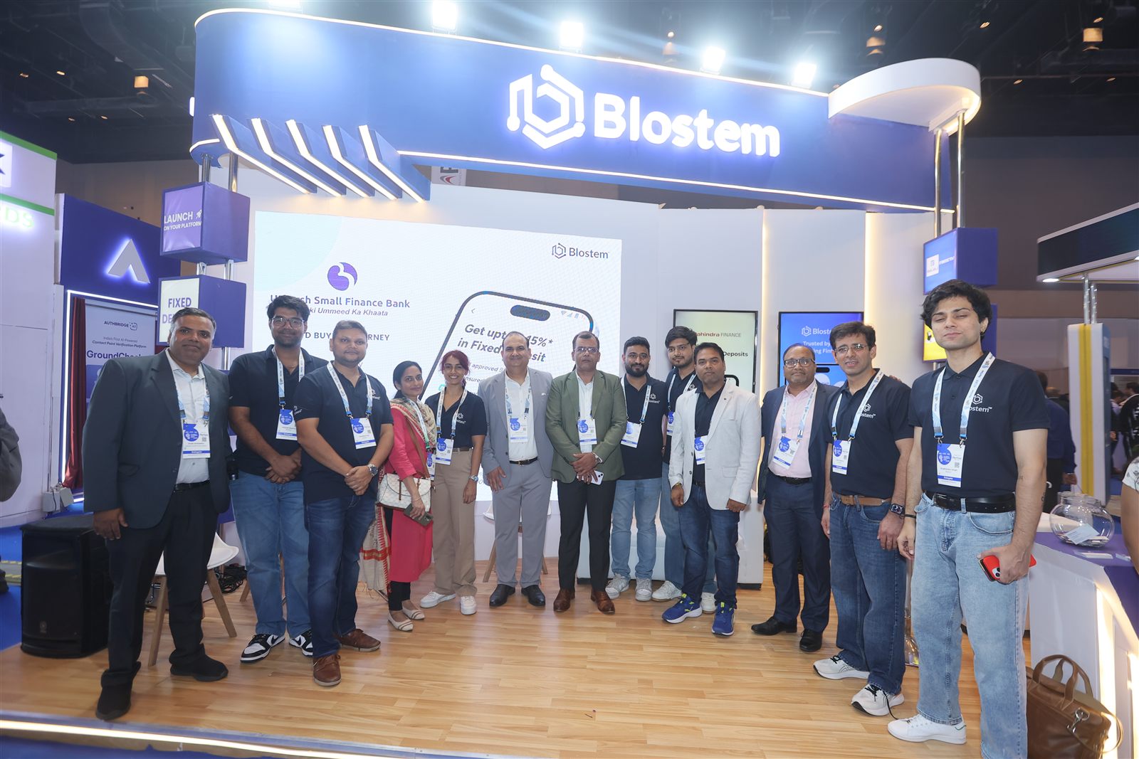 Team Blostem and partners lined up at the Blostem booth at GFF 2025